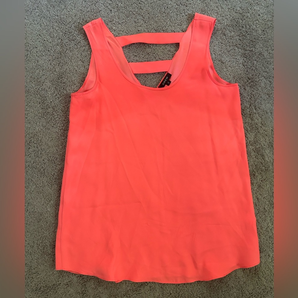 DREW Vibrant Coral Silk Tank Top
